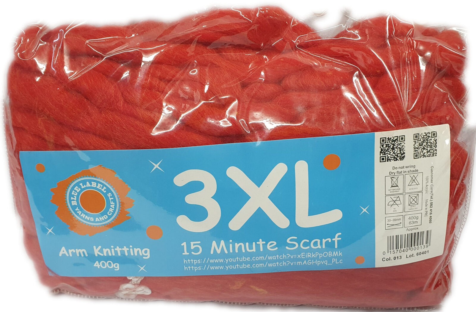 3 XL ARM KNITTING 400g-COL.013 RED – Vaalcraft Distributors