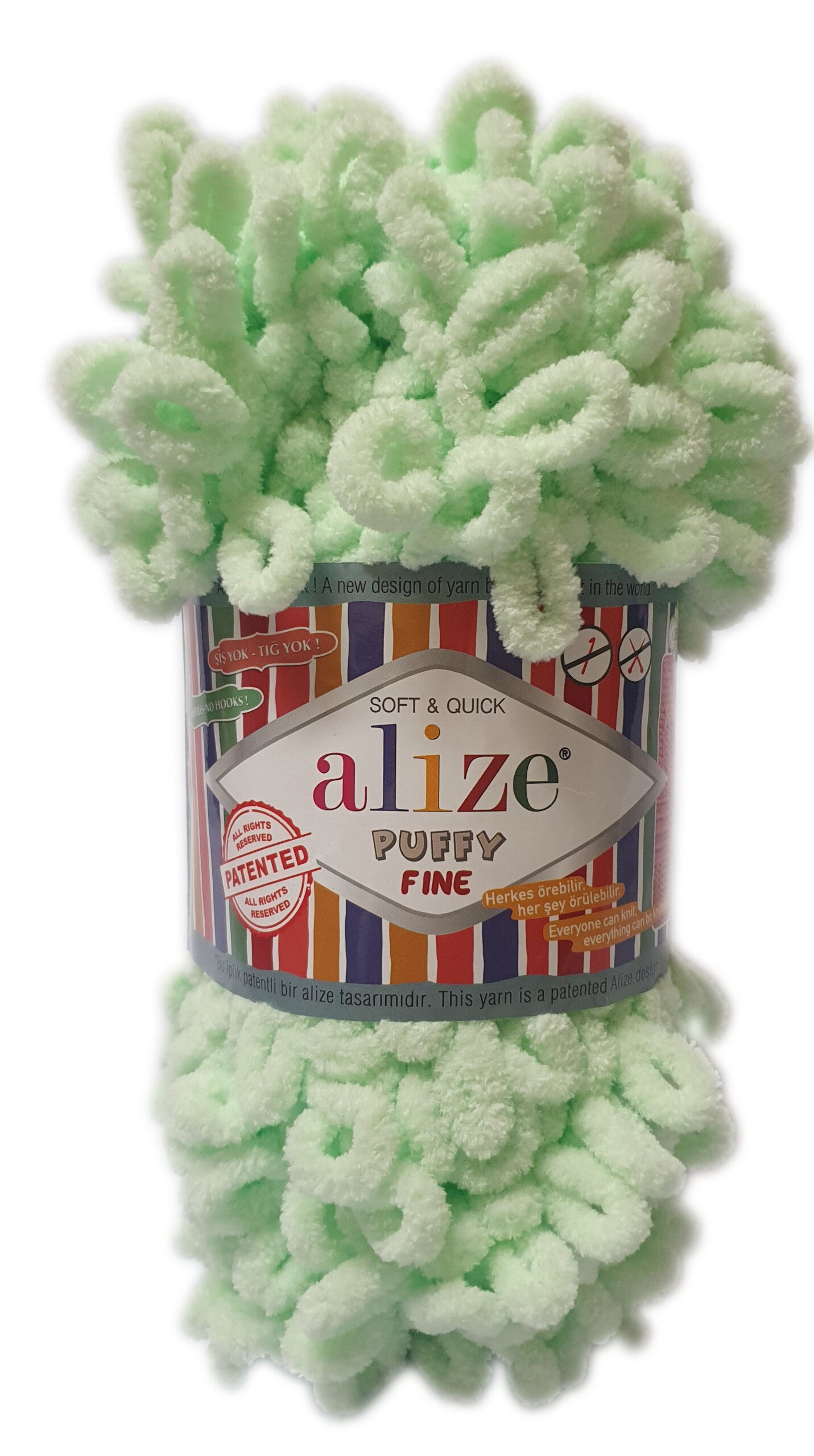 ALIZE PUFFY FINE COLOR Yarn,100% Micropolyester,100 GR, 14.5m