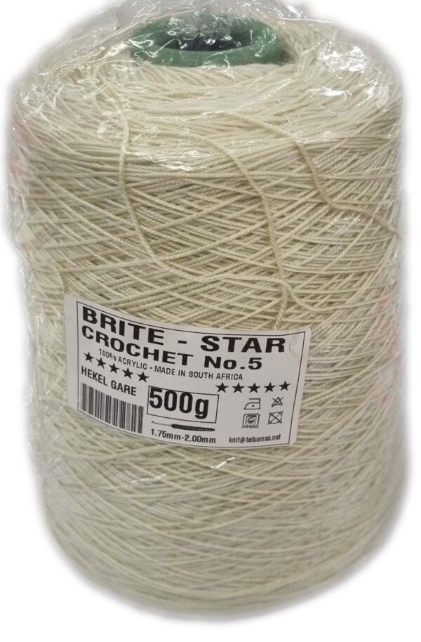 BRITE STAR CROCHET No.5 500g-COL.CREAM – Vaalcraft Distributors
