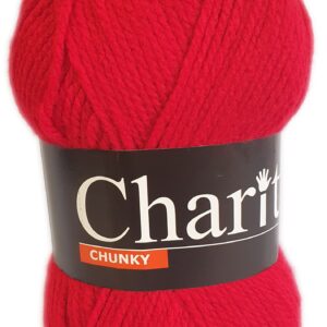 CHARITY CHUNKY 100g-COL.169 CHERRY RED