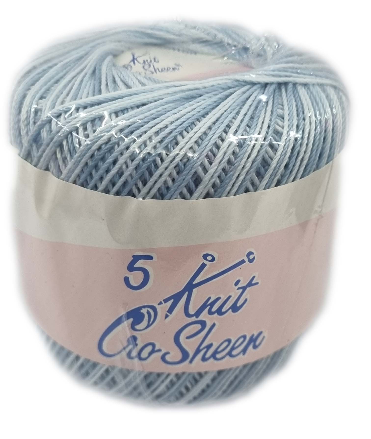 KNIT CRO SHEEN No.5 50g-COL.0891 BLUE/WHITE – Vaalcraft Distributors