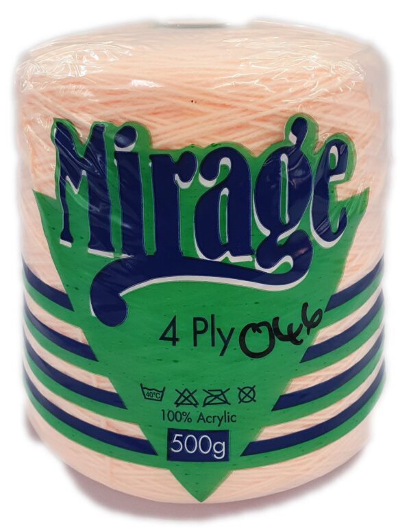 MIRAGE 4 PLY CONE 500g-COL.046 APRICOT – Vaalcraft Distributors