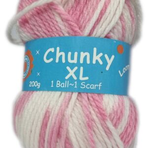 CHUNKY XL 200g-COL.30 PINK/WHITE