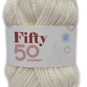 FIFTY 50 CHUNKY 50g-COL.105 OFF WHITE