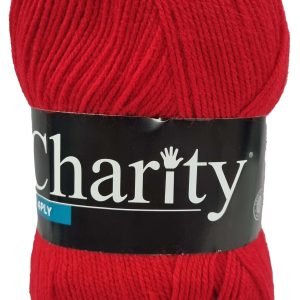 CHARITY 4 PLY 100g-COL.169 CHERRY RED