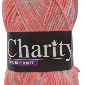 CHARITY PULLSKEIN D.K PRINT 100g-COL.790 ELECTRIC FLAMINGO