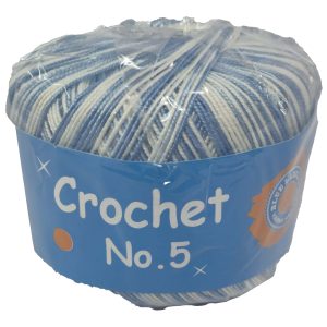 CROCHET No.5 50g-COL.031 BLUE/WHITE MIX