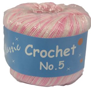 CROCHET No.5 50g-COL.030 PINK/WHITE MIX